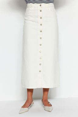 TRENDYOLMILLA Ekru Dugme Kapamal? Denim Kot Etek TCTSS23EE00024  фото 14