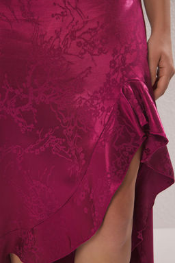 TRENDYOLMILLA Haki A-Kesim V Yaka Saten Dokuma Uzun S?k Abiye & Mezuniyet Elbise TPRSS25AE00012 фото 3