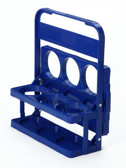 Переноска, подставка для 6 бутылок, 33 х 27,2 х 18 см, внутренний диаметр 7,8 см, синий - Simaland фото 4