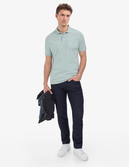 Koyu Mint Regular Fit %100 Pamuk K_vr_lmaz Polo Yaka Basic Ti__rt