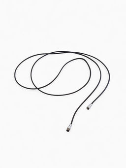 Шнурок нейлон 60 см, чёрный, винтовой замок серебро