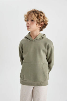 Толстовка с капюшоном стандартного кроя для мальчика - Defacto фото 4