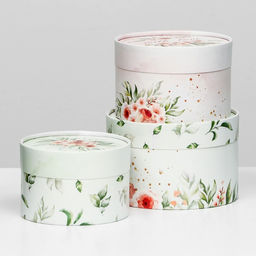 Набор шляпных коробок 3 в 1 With love, завальцованная, 16 х 10, 14 х 9, 13 х 8,5 см