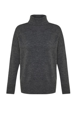 Antrasit Genis Kal?p Yumusak Dokulu Triko Kazak TWOAW23KZ00469 - Trendyolmilla фото 10