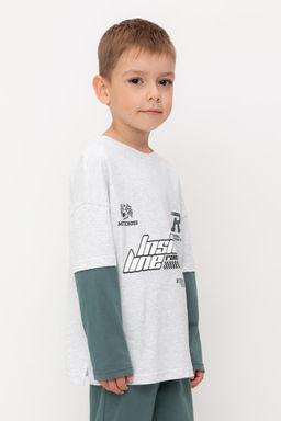 Crockid _ КР 302713/св.серый меланж к546 лонгслив (футболка дл.рукав) для мал фото 3