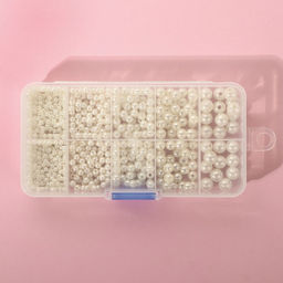 Жемчужные бусины, пришивные, d=3/4/5/6/8 мм, в органайзере
