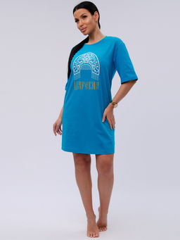 Сорочка "Царевна 4" синяя, трикотаж