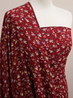 Штапель Премиум Цветочная грация цв.вишневый, ш.1.45м, вискоза-100%, 120гр/м.кв - Купава фото 7