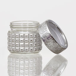Банка для хранения сыпучих Сильвер, 100 мл, 5.75.5 см, с пластиковой крышкой, стекло, серебряная - Simaland фото 2