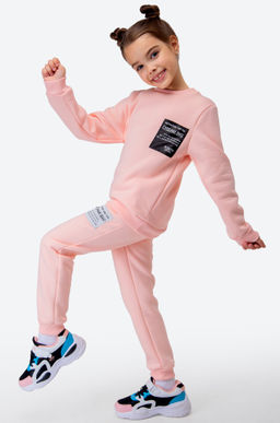 Теплый костюм для девочки из футера с начесом Bonito  фото 16