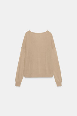 JERSEY PUNTO FINO ESCOTE PICO / rosa claro - Zara фото 8