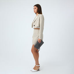 Сумка женская на магните, серая