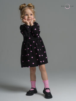 Платье Моана розовые сердечки на черном - Sovalina фото 21