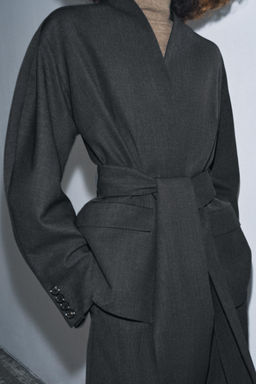 ZW COLLECTION WOOL BLEND KIMONO BLAZER - Zara фото 3