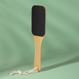 Тёрка для ног BAMBOO, наждачная, двусторонняя, с подвесом, 25 см, бамбуковая - Queen fair фото 2