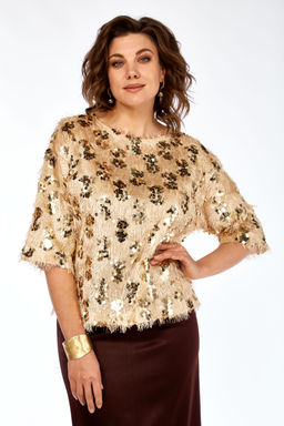 Костюм Olga Style Л433 золото-коричневый - Romanovich style фото 2