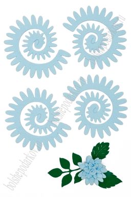 Лазерная вырубка из фетра Цветочек №4 8 см (5 шт) светло-голубой RN 45