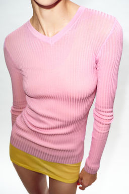 RIBBED KNIT JUMPER - Zara фото 11