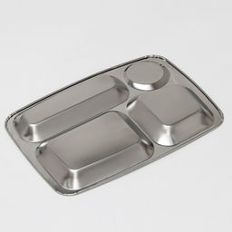 Поднос, 29×20.5×2 см, 4 секции, нержавеющая сталь, серебристый
