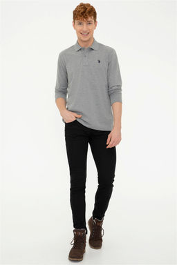 Мужской серый меланжевый базовый свитшот Неожиданная скидка в корзине - U.s. polo assn фото 5