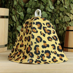 Шапка для бани и сауны, с принтом «Леопардовая», полиэфир 70%, шерсть 30%, «Добропаровъ»