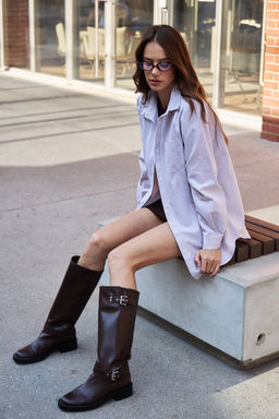 Рубашка оверсайз в полоску хлопковая