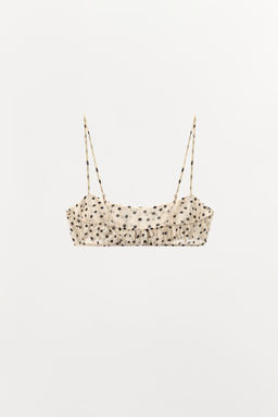 TOP CROP ESTAMPADO LUNARES / Crudo - Zara фото 4