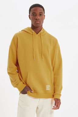 TRENDYOL MAN Beyaz Oversize/Genis Kesim Kapusonlu Etiketli Ici Polar/S?cak Tutan Sweatshirt TMNAW21SW2005 - Trendyolmilla фото 33