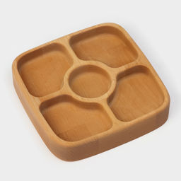 Менажница Adelica, 5 секций, 18×18×4 см, дерево берёза