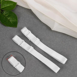 Цена за 5 шт. Бретели текстильные, 1,5 см, 37 см, пара, цвет белый