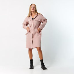 Платье женское короткое с карманами MIST, розовое, размер 40-42