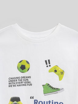 ACOOLA / Футболка детская для мальчиков Undomiel белый, салатовый