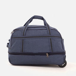 Сумка дорожная на колёсах, отдел на молнии, с увеличением, наружный карман, цвет синий - Simaland фото 2