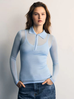 Двухслойный джемпер с молнией / Zarina фото 4