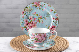 Набор тарелок для десертов 2 пр. 19*19*2 см Яблоневый цвет на голубом NEW BONE CHINA - Elan gallery фото 13