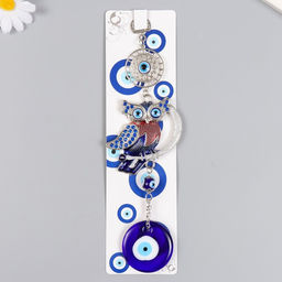 Подвеска от сглаза «Медальон и сова на ветке», 24 см