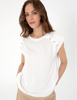 Beyaz Regular Fit Ti__rt - Pierre cardin фото 3