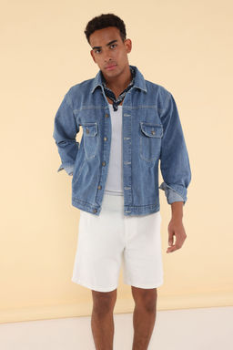 TRENDYOL MAN Mavi Unisex Regular Kot Ceket TMNSS25CE00006 - Trendyolmilla фото 2