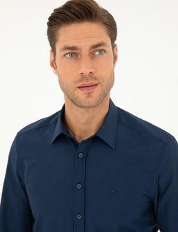 Lacivert Slim Fit Uzun Kollu G_mlek - Pierre cardin фото 2