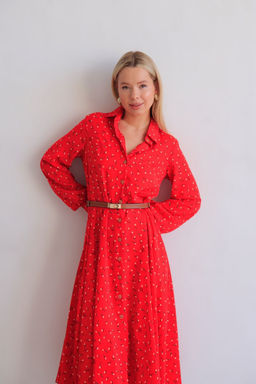 Martichelli Платье-рубашка красное  фото 7