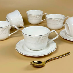 Чайный набор 12пр. КРОКУС ЗОЛОТО в под.уп. Фарфор арт.109-236 /LENARDI/