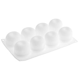 Форма силиконовая для муссовых десертов, пирожных и выпечки Яблоко - 8 ячеек 29,2х17х5,5см, размер ячейки 5,7х6,3х5,4см, цвет - белый (Китай)