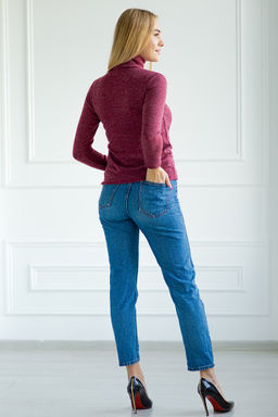 Водолазка женская из ангоры однотонной Беатрисса2 бордо - Амадэль фото 4