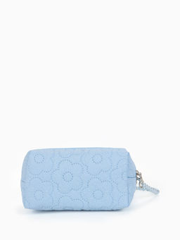 Косметичка женская «Цветочек», ручка из бусин, голубая