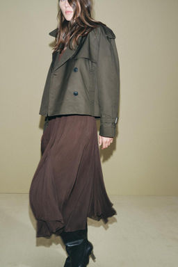 WATER-REPELLENT CROPPED TRENCH COAT ZW COLLECTION - Zara фото 11