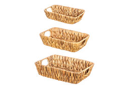 Набор 3 плетеных корзин 35*26*9 см, 31*22*8 см, 27*18*6 см, водный гиацинт - Elan gallery фото 3