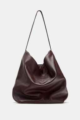 DOUBLE COMPARTMENT LEATHER BUCKET BAG - Zara фото 10
