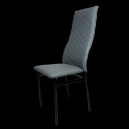 Стул "Бостон" (Стеганный) к\з Сталь серый н. черный