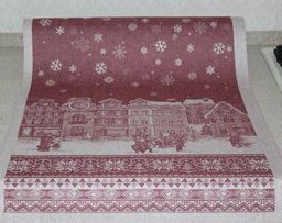 Полотенце Премиум Зимний город-бордо 50*70 см. - Лен поволжья фото 3