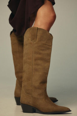 SPLIT SUEDE KNEE-HIGH BOOTS - Zara фото 4